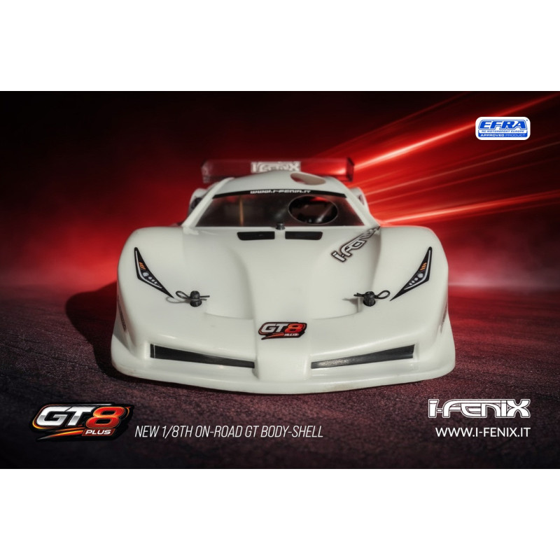 New 1/8th On-Road GT Body-Shell Gt8 Plus 1,5 mm (solo carrozzeria)